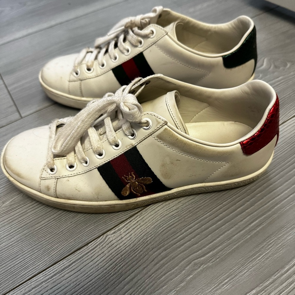 Gucci bee sneakers in size 37. Worn a handful of times but too flashy for me.